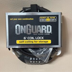 OnGuard Combination
Cable Bike Lock 6' x 12mm
Diameter Coiled Cable &
Bike Mount
